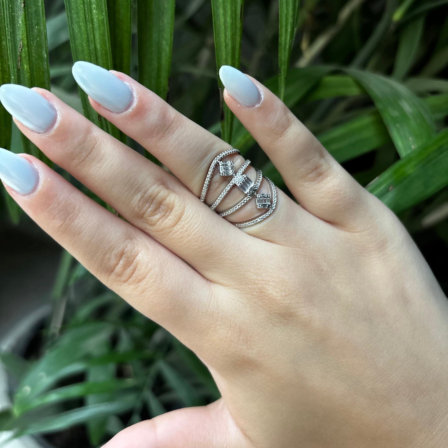 Spiral Droplet Charm Ring