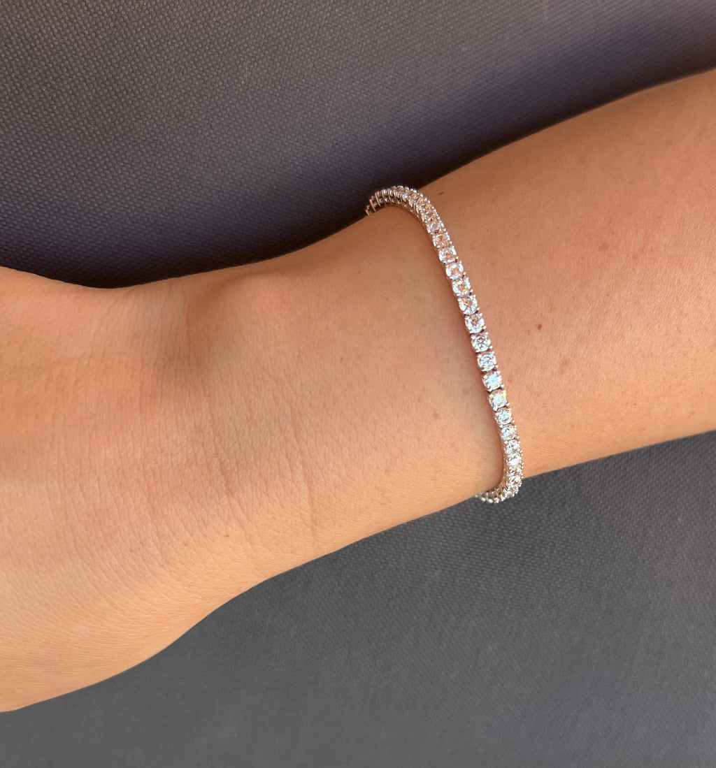 3.00 mm Square Set Tennis Bracelet