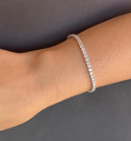 3.00 mm Square Set Tennis Bracelet