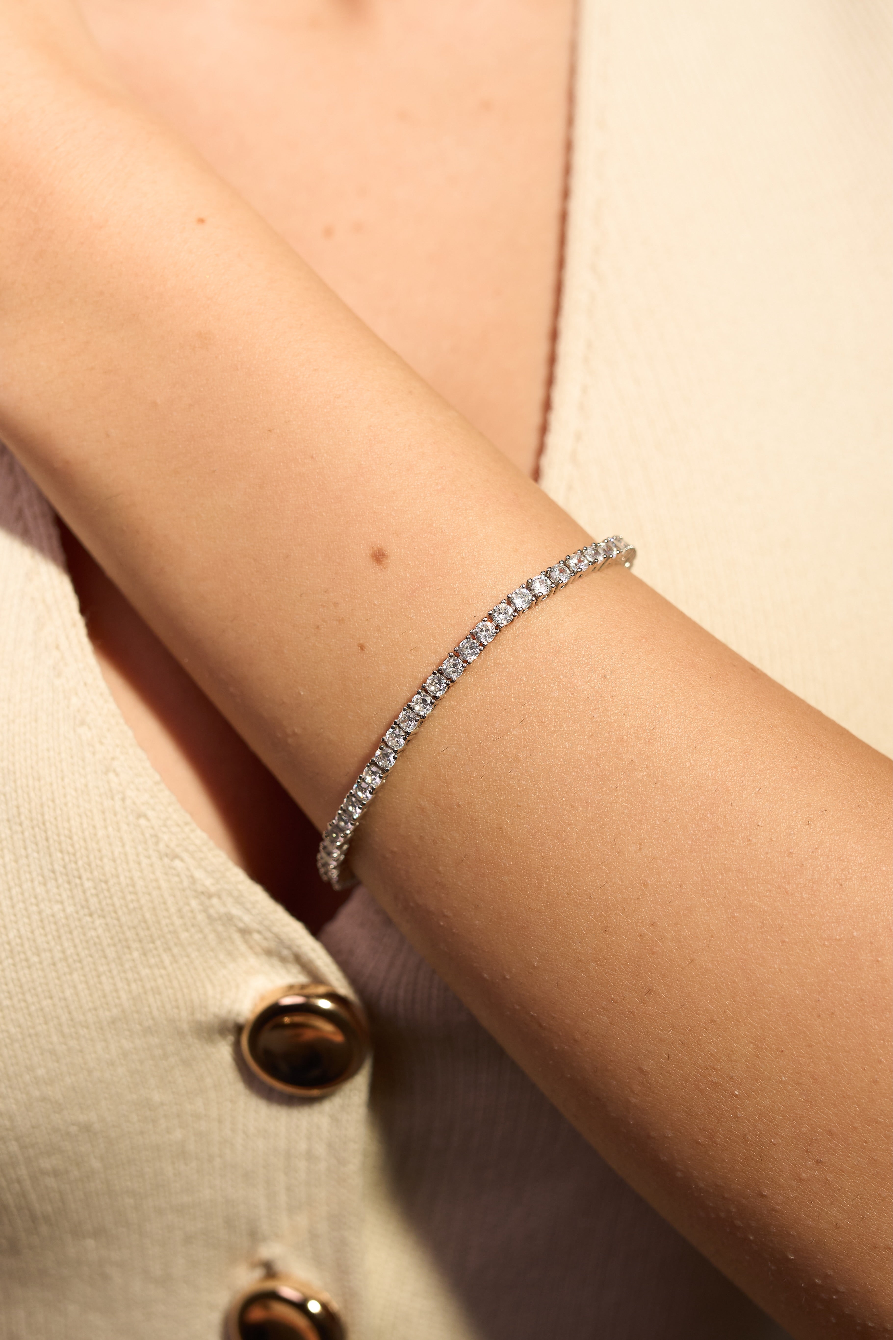 3.00 mm Square Set Tennis Bracelet