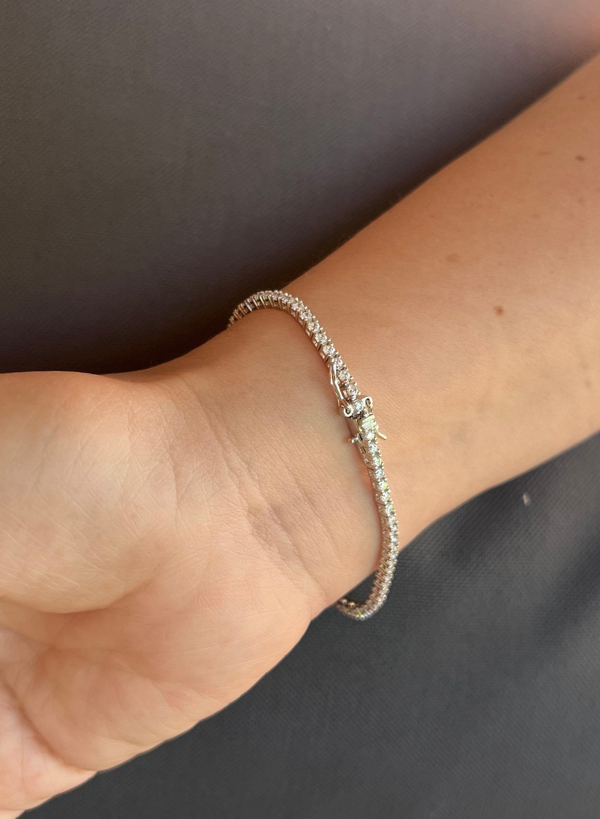 2mm Square Set Tennis Bracelet