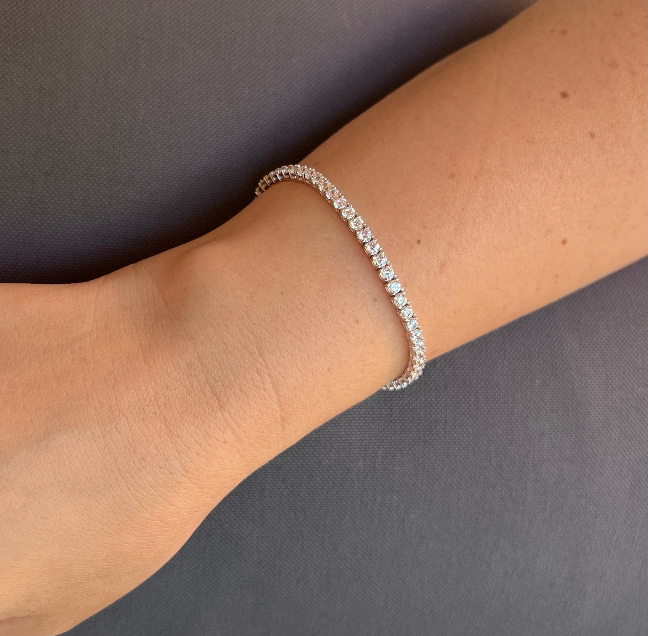 3.00 mm Square Set Tennis Bracelet