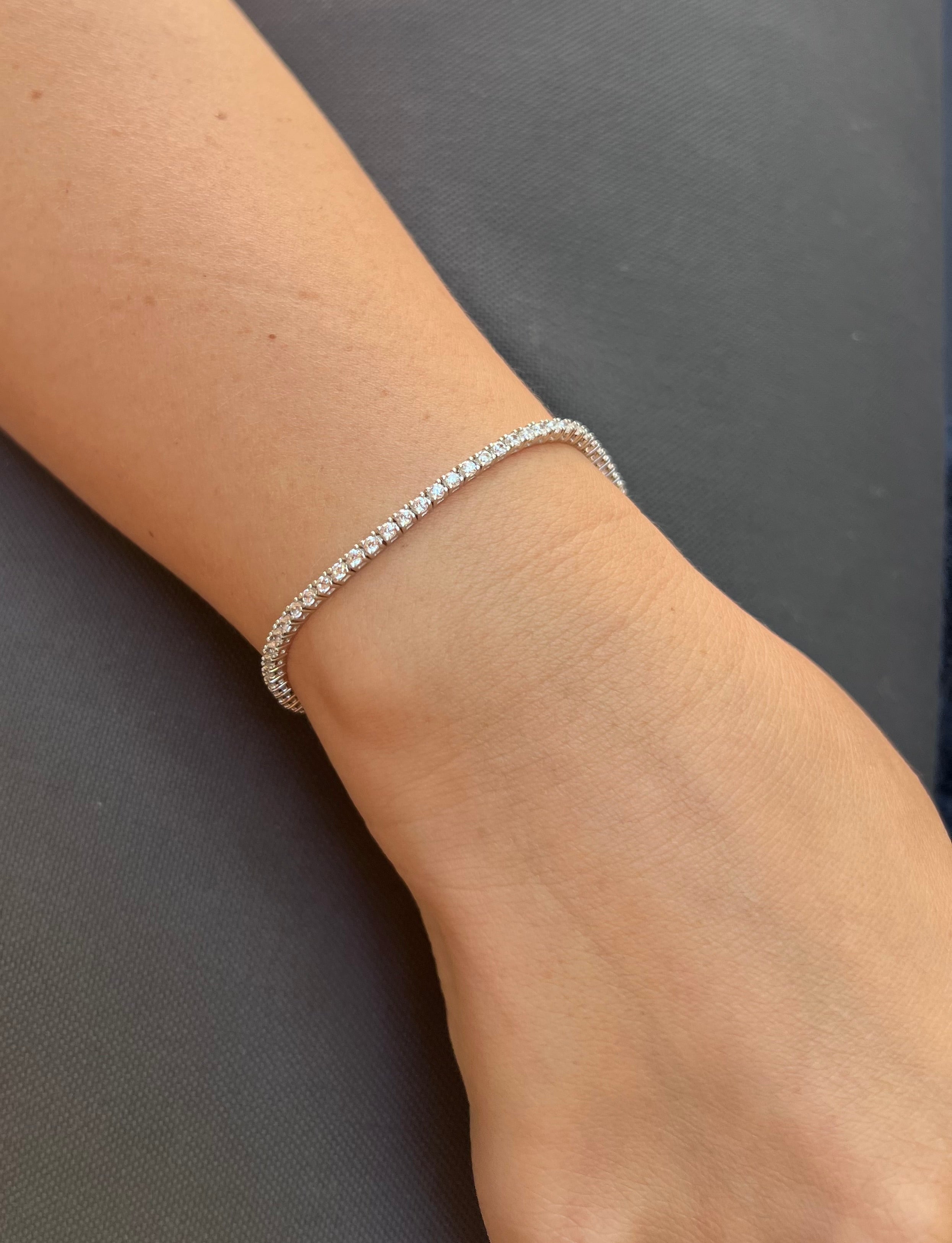 2mm Square Set Tennis Bracelet