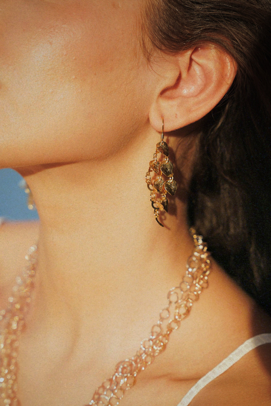 Textured Disc Cascade Earrings