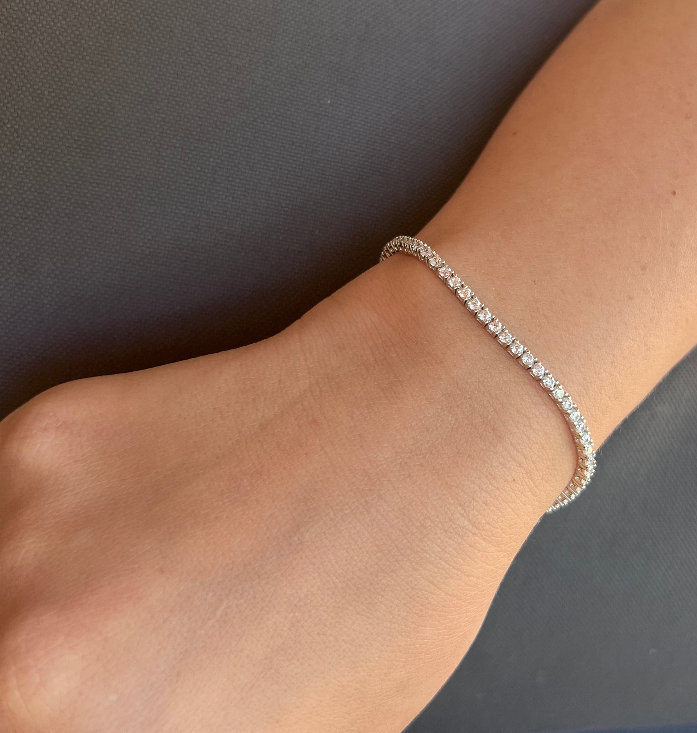 2mm Square Set Tennis Bracelet