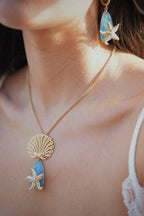 Starfish Stone Pendant Necklace