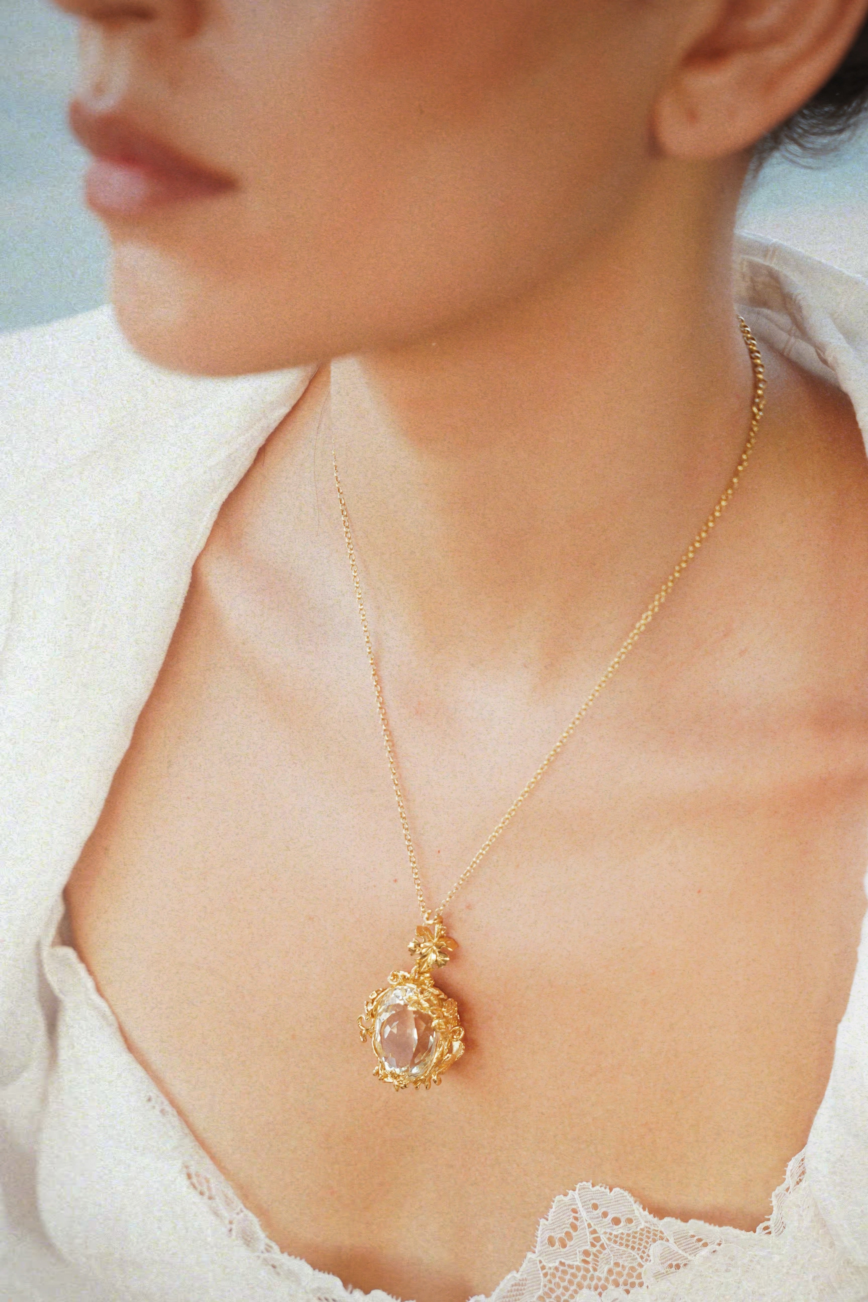 Botanical Stone Pendant Necklace