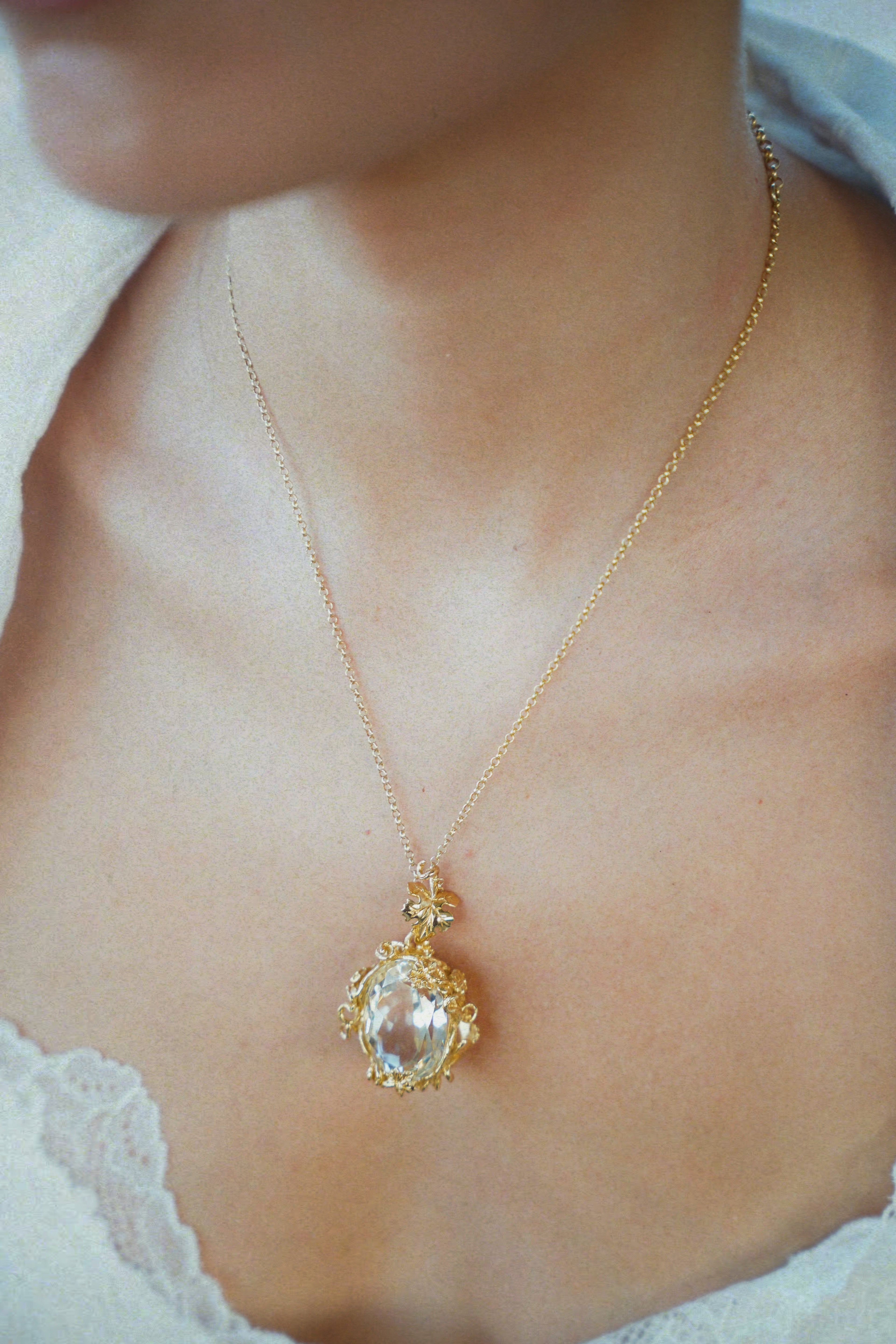 Botanical Stone Pendant Necklace