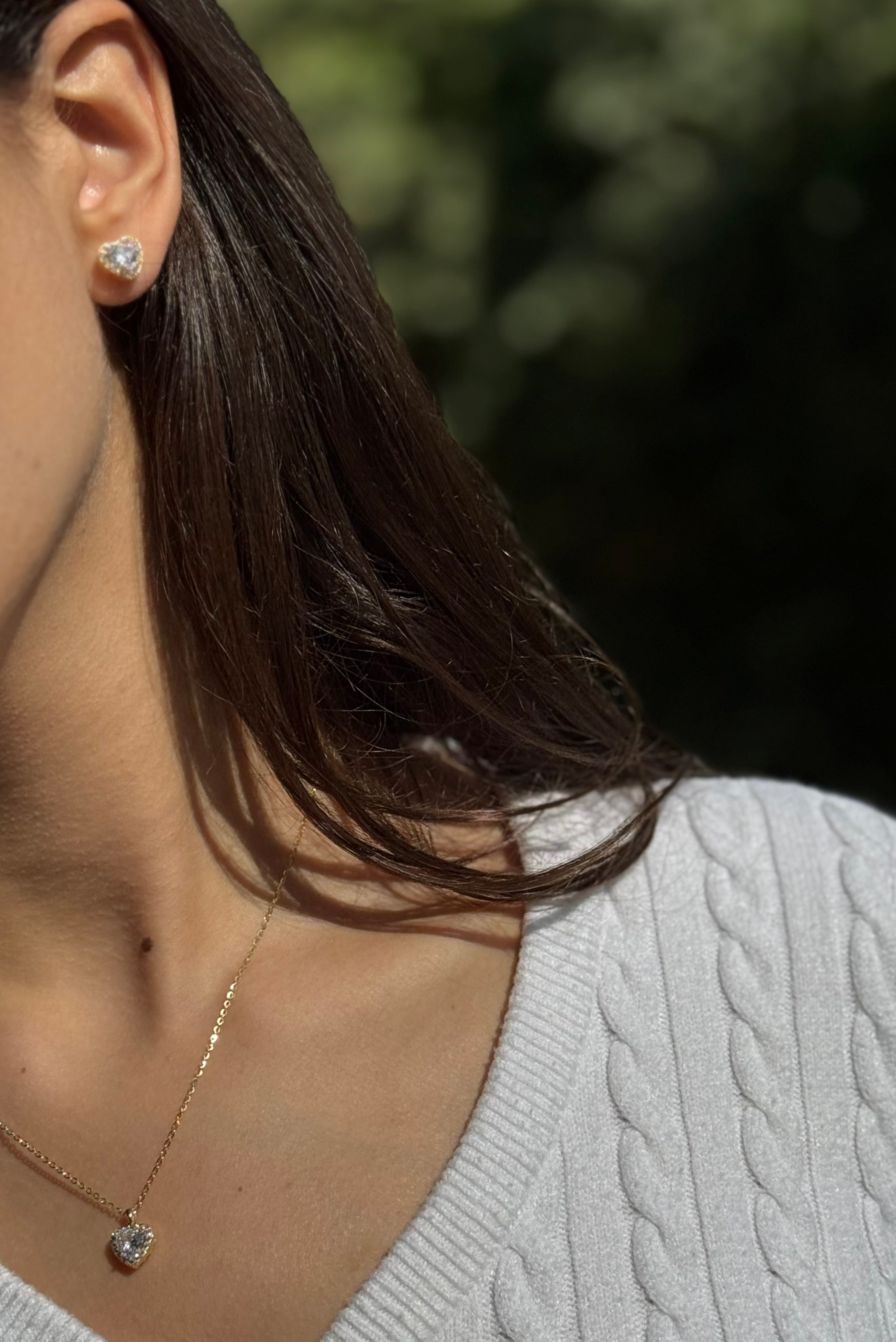 Heart Necklace & Earrings Set