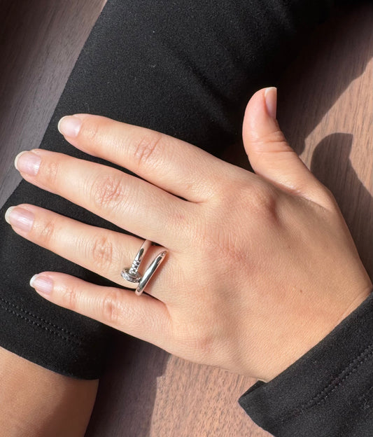 Chunky Silver Bolt Ring