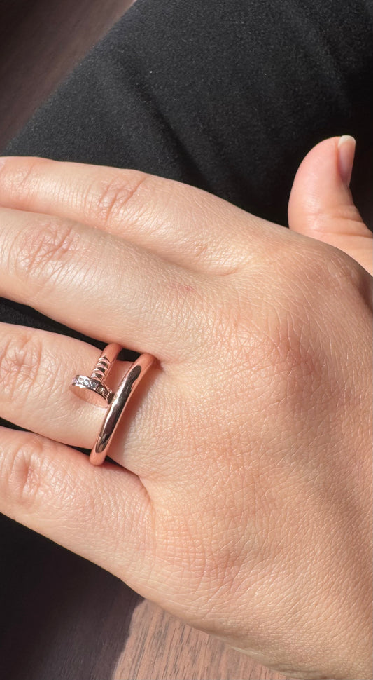 Chunky Rose Gold Bolt Ring