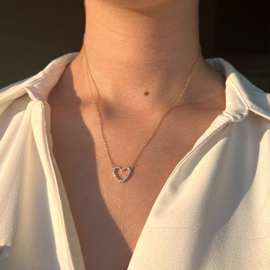 Open Heart Gold-Plated Necklace