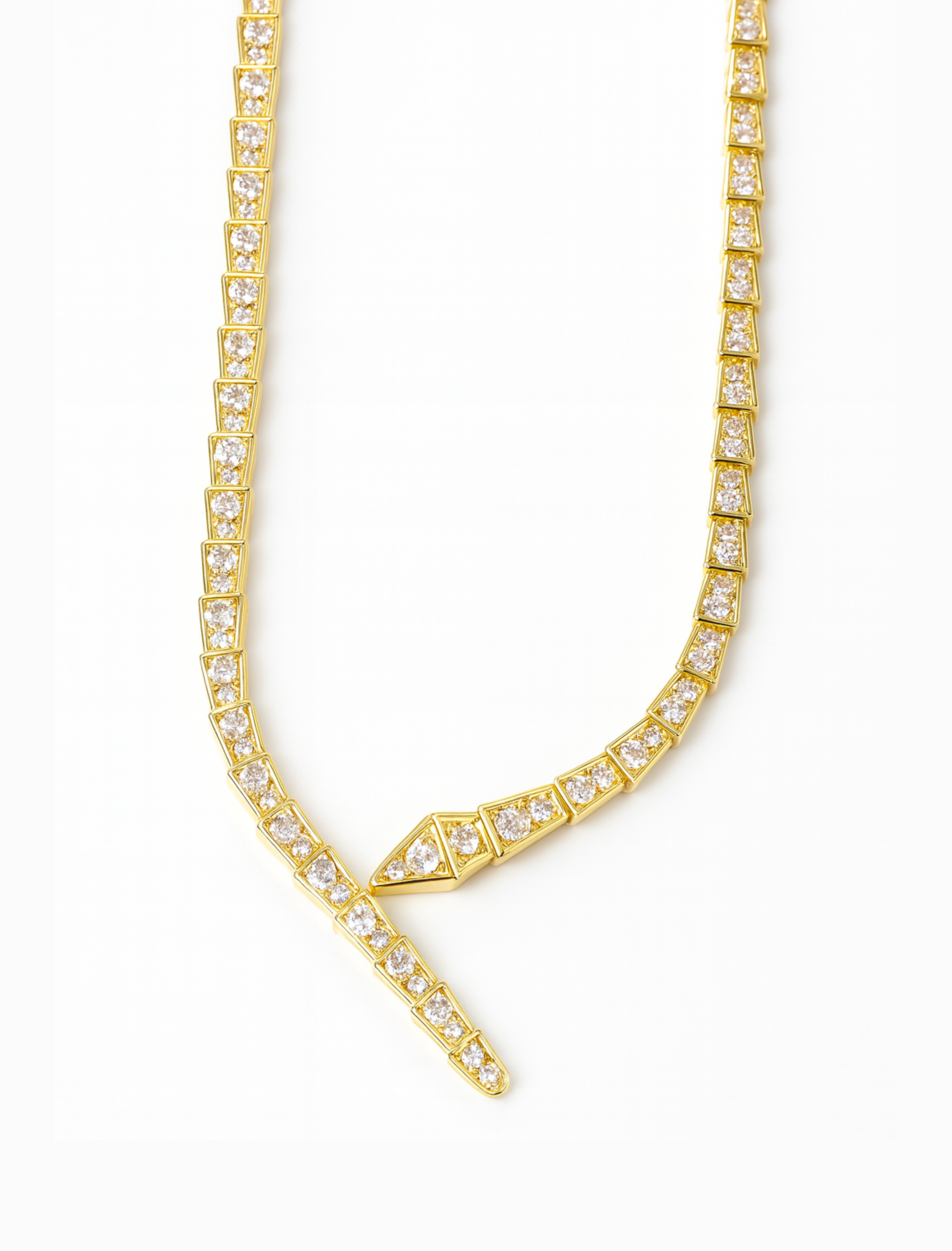 Serpent Tennis Necklace – Gold