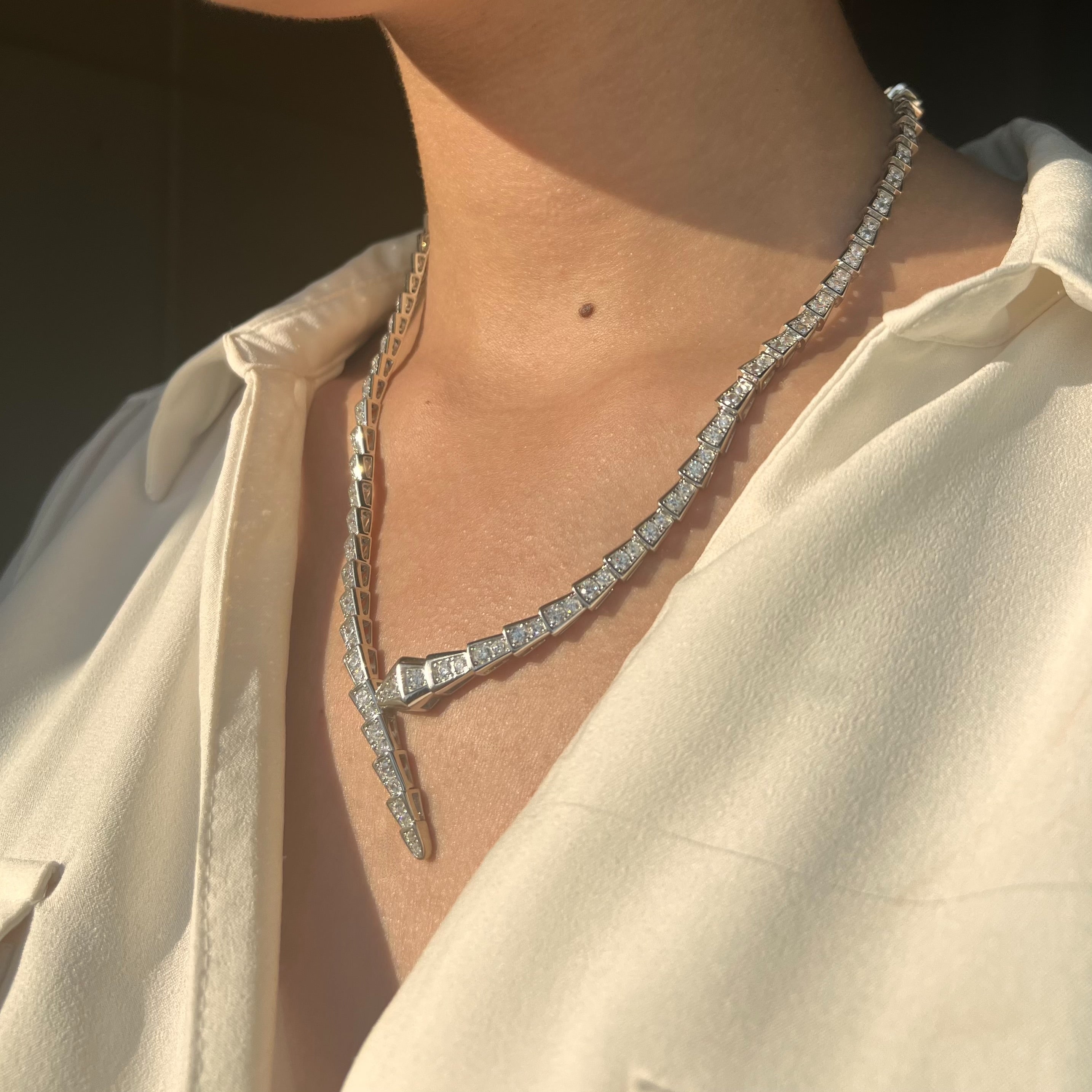 Serpent Tennis Necklace