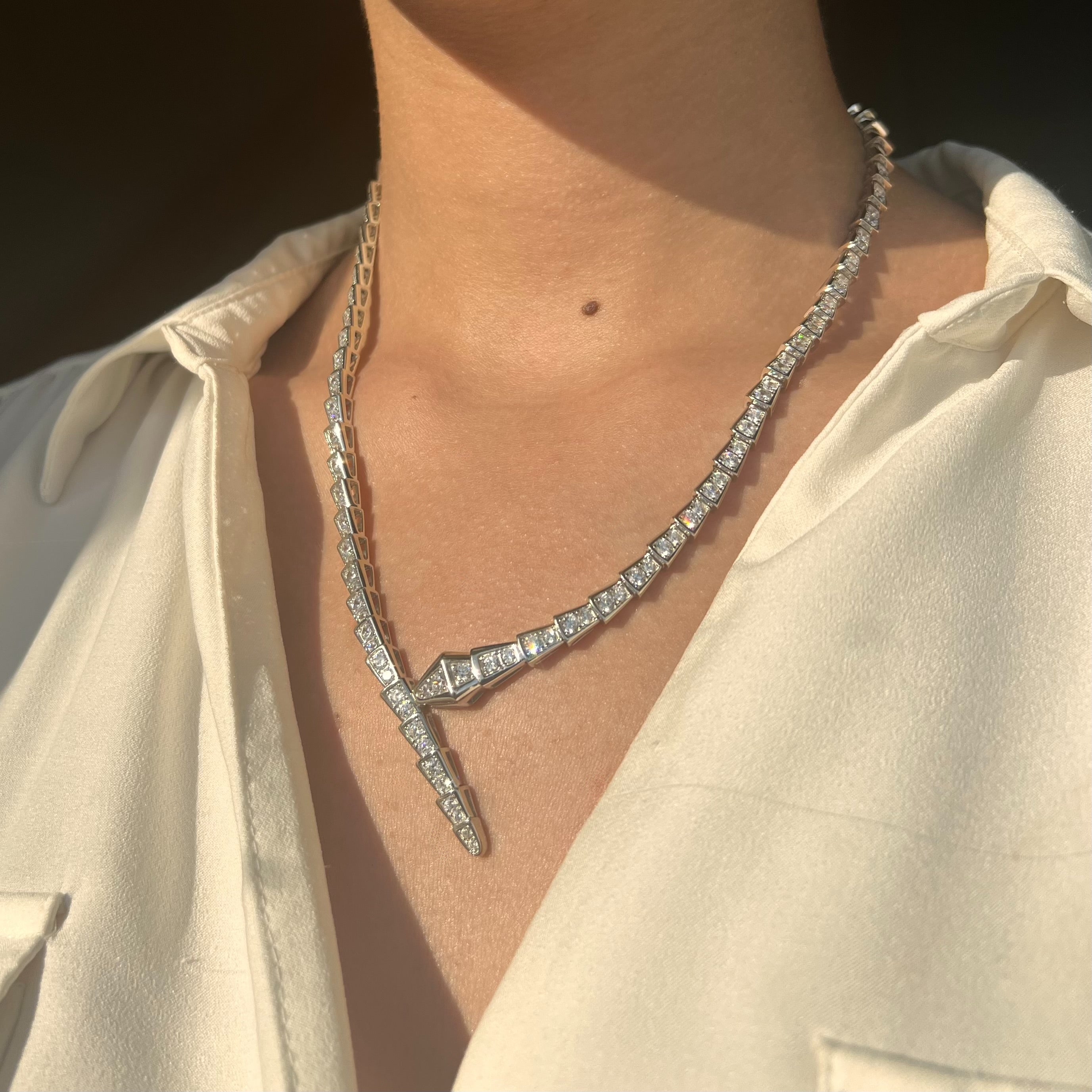 Serpent Tennis Necklace