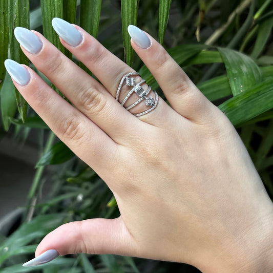 Spiral Droplet Charm Ring
