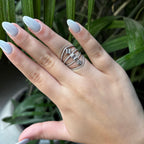 Spiral Droplet Charm Ring