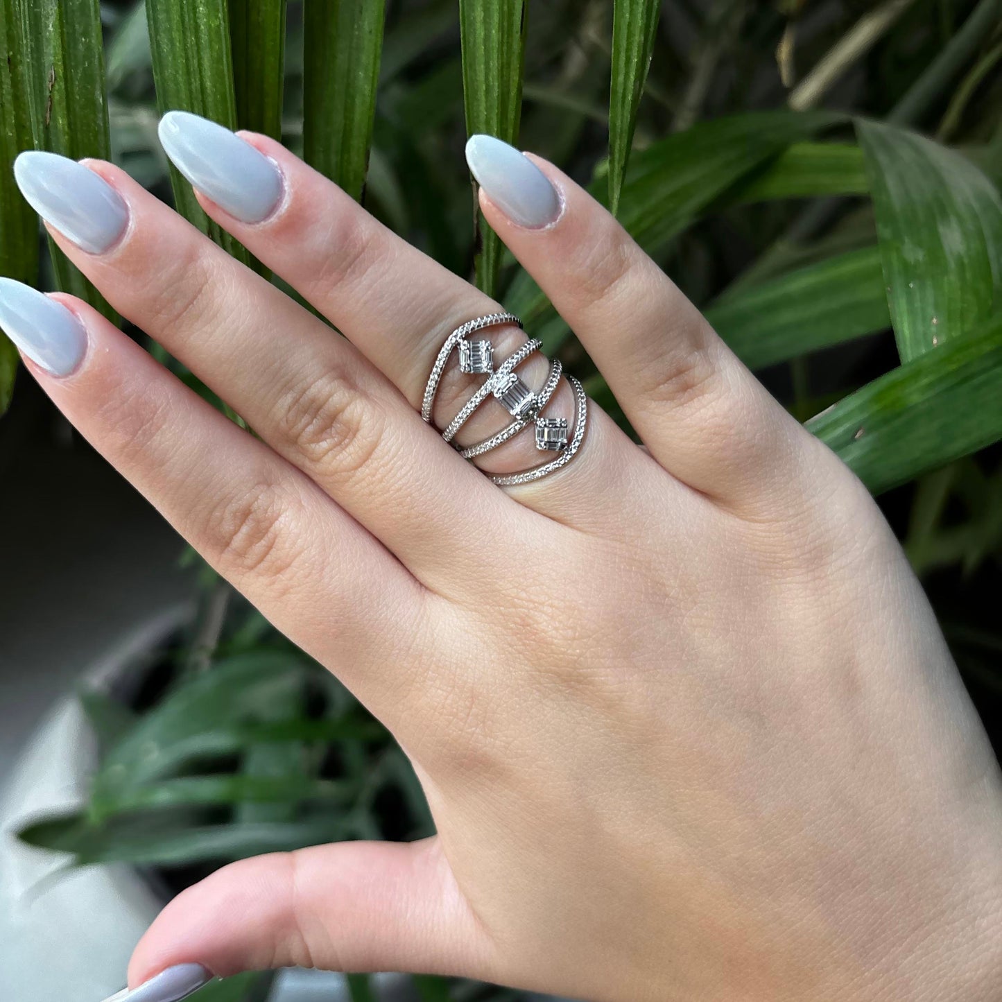 Spiral Droplet Charm Ring
