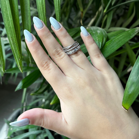Textured Layers Dome Ring