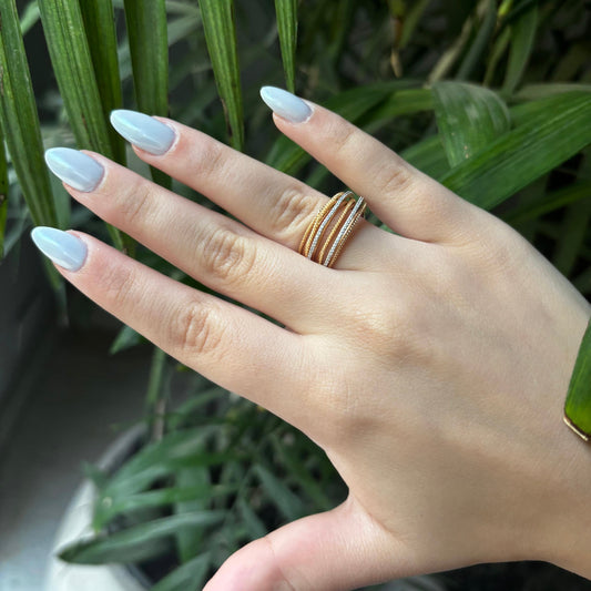 Triple-Tone Rope Band Ring
